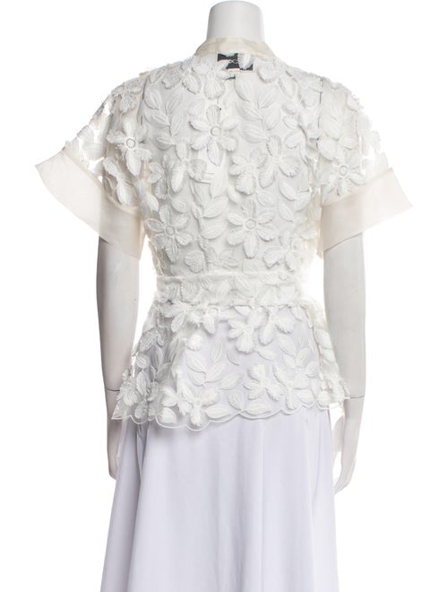 Alexis Lace Pattern Mock Neck Blouse