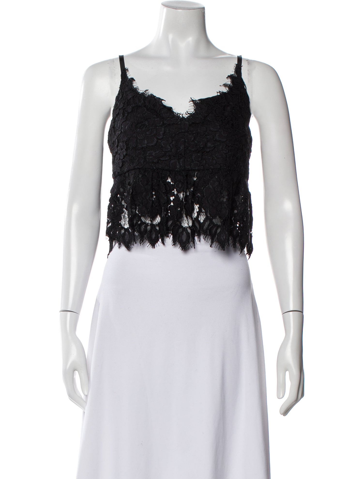 Alexis Lace Pattern V-Neck Crop Top