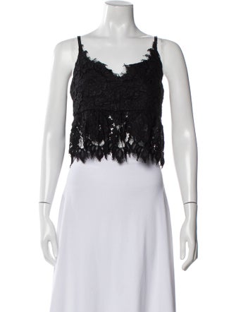 Alexis Lace Pattern V-Neck Crop Top