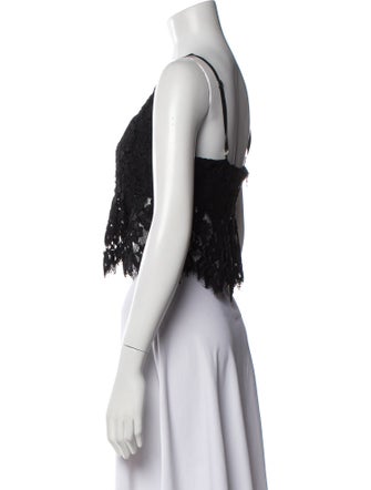 Alexis Lace Pattern V-Neck Crop Top