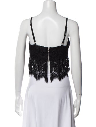 Alexis Lace Pattern V-Neck Crop Top