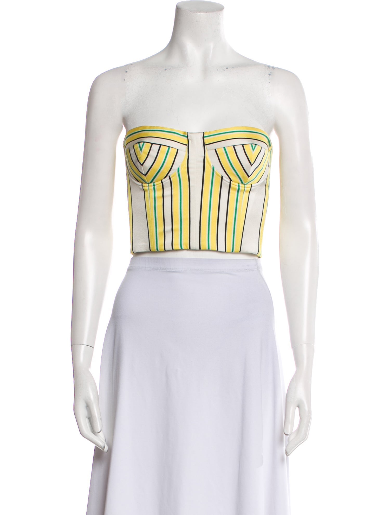 Alexis Striped Strapless Crop Top