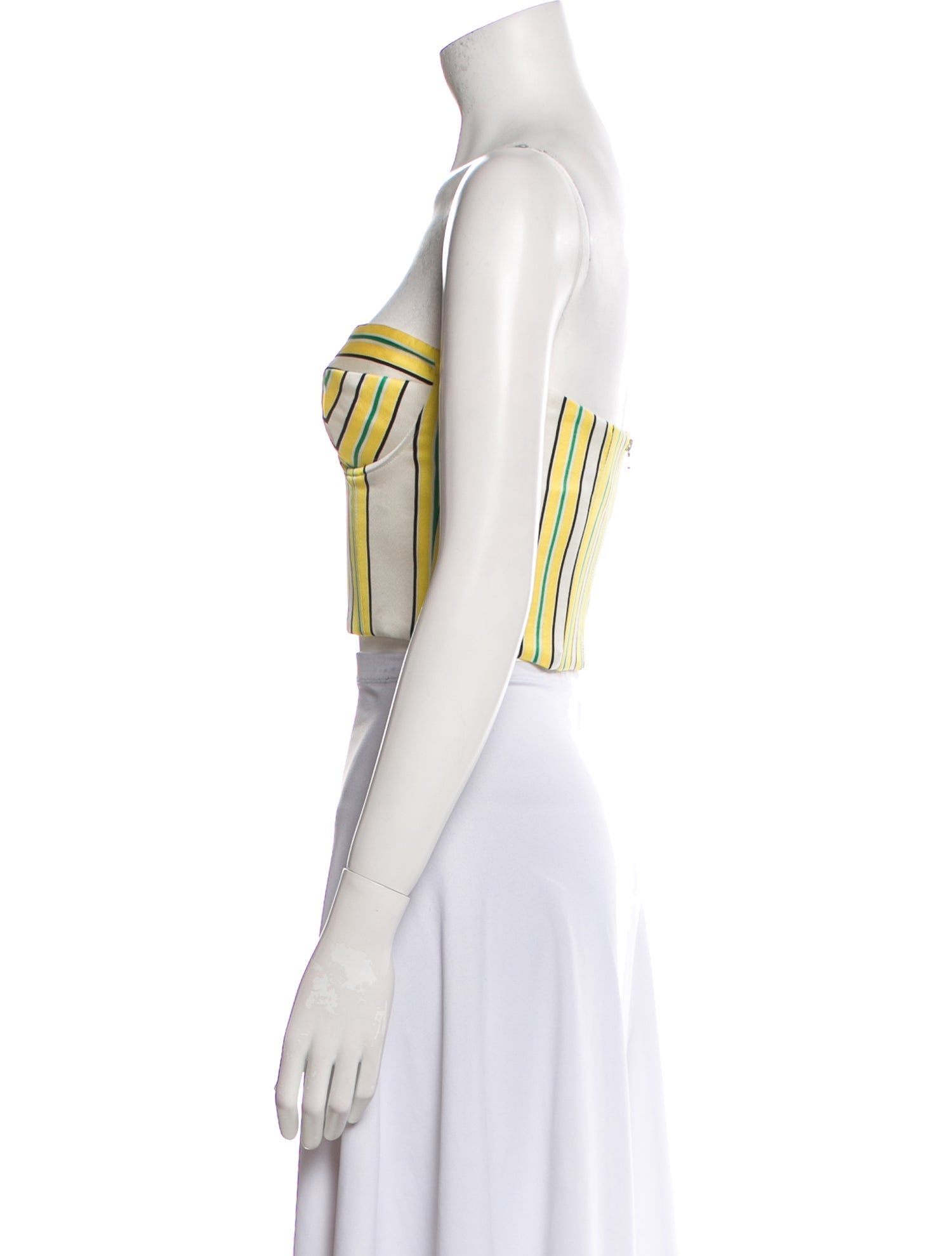 Alexis Striped Strapless Crop Top