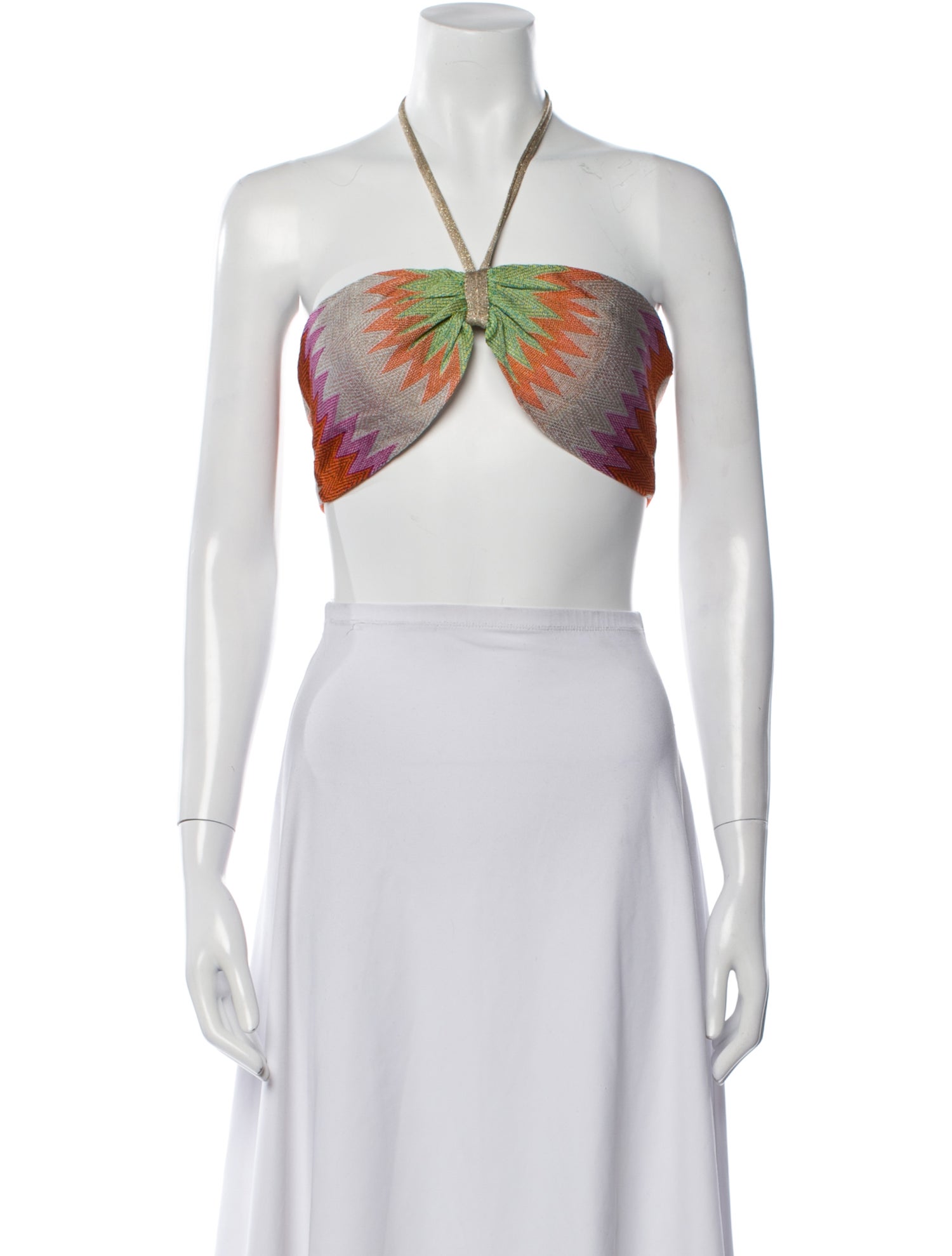 Alexis Printed Halterneck Crop Top