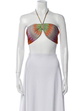 Alexis Printed Halterneck Crop Top