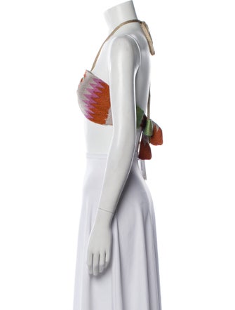 Alexis Printed Halterneck Crop Top