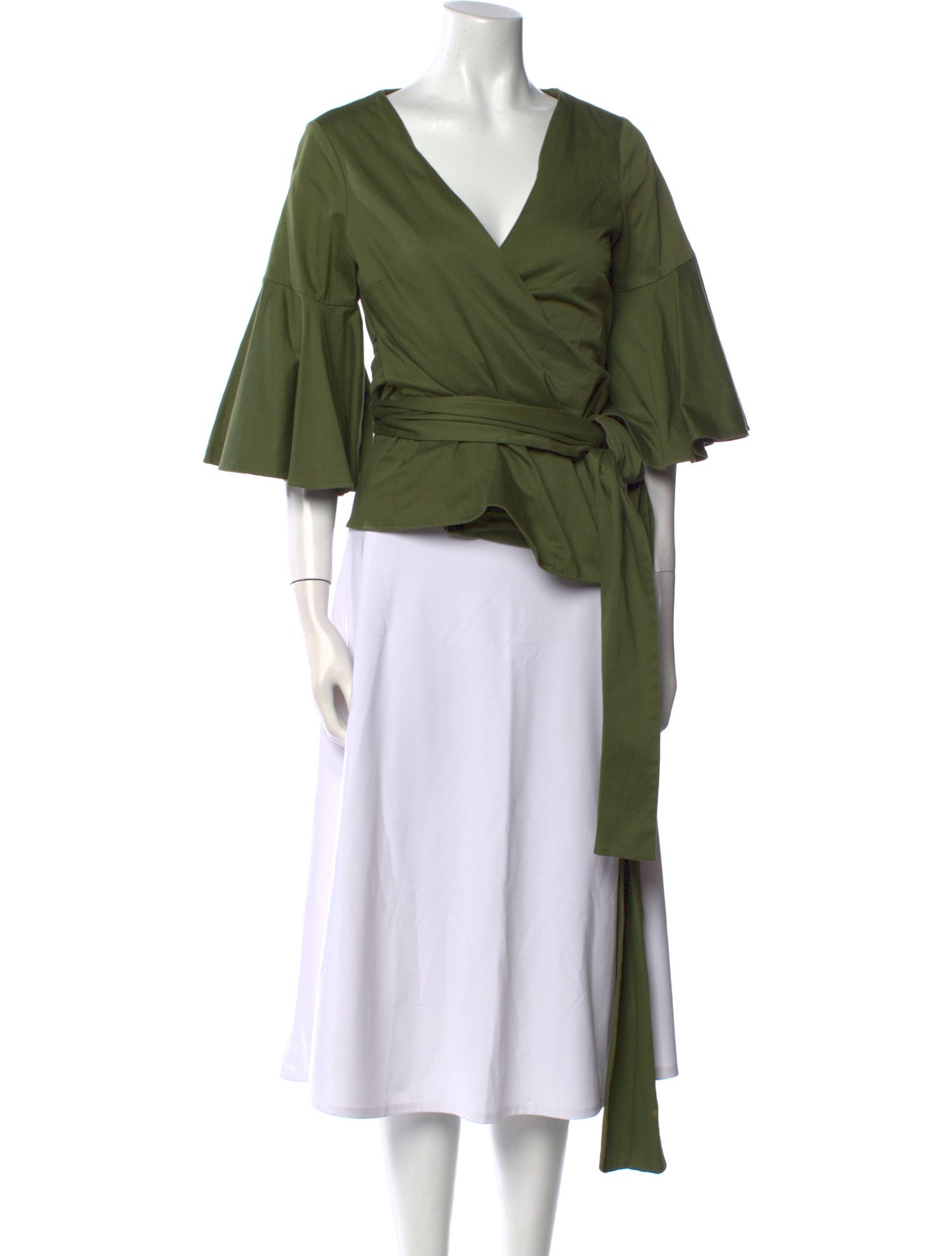 Alexis V-Neck Three-Quarter Sleeve Crop Top