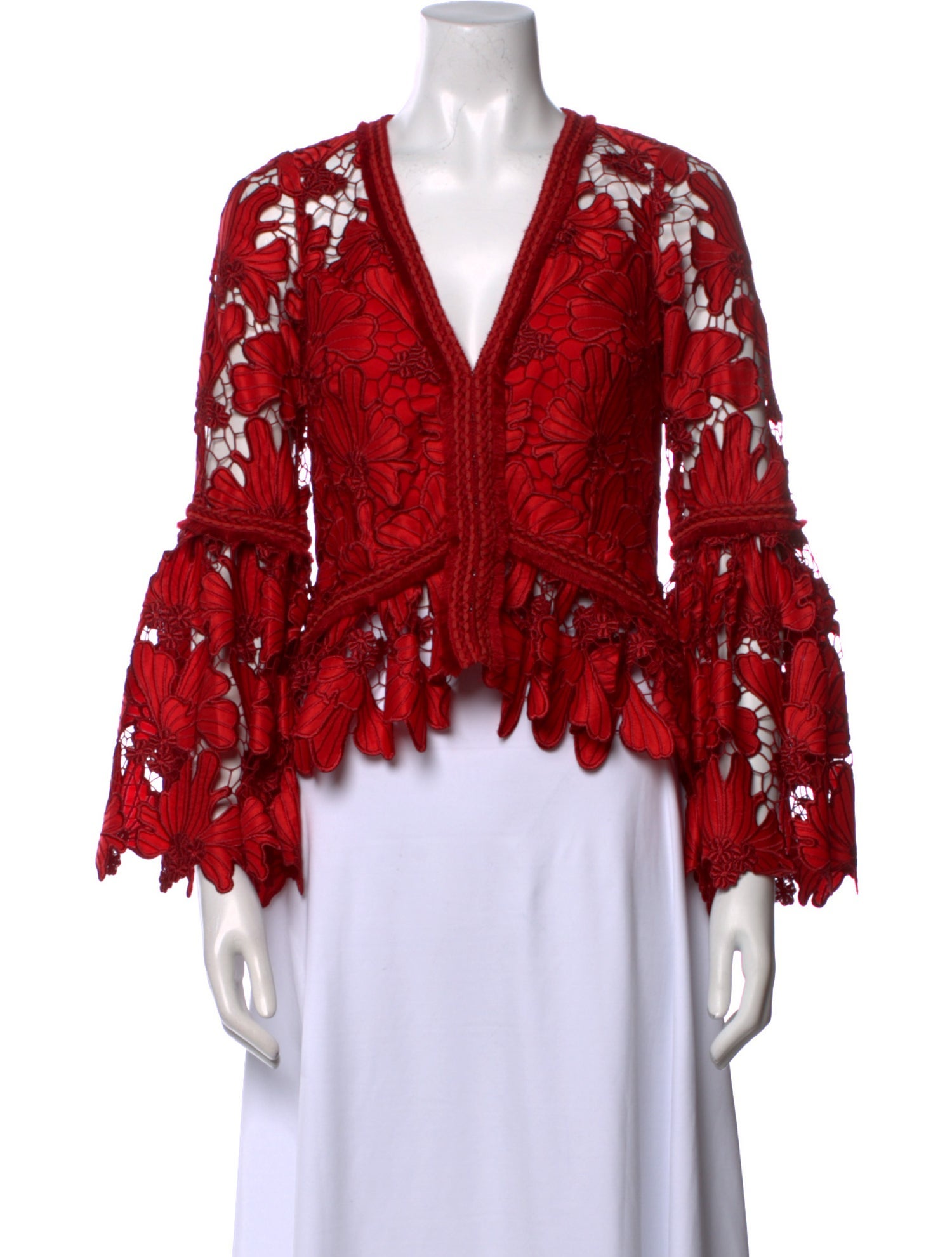 Alexis Lace Pattern V-Neck Crop Top