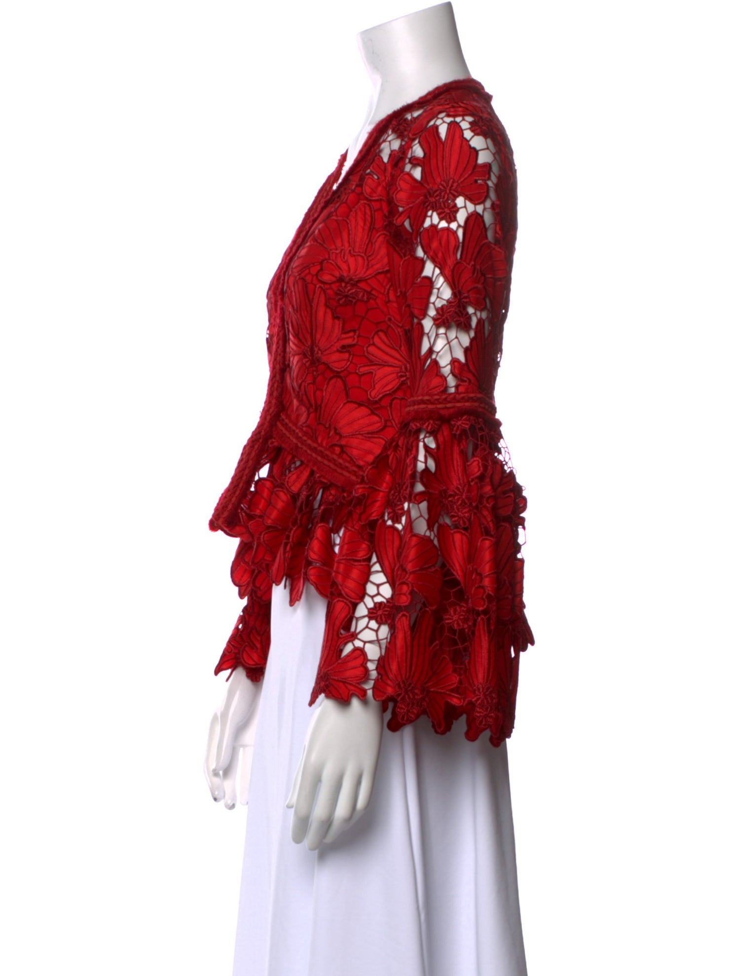 Alexis Lace Pattern V-Neck Crop Top