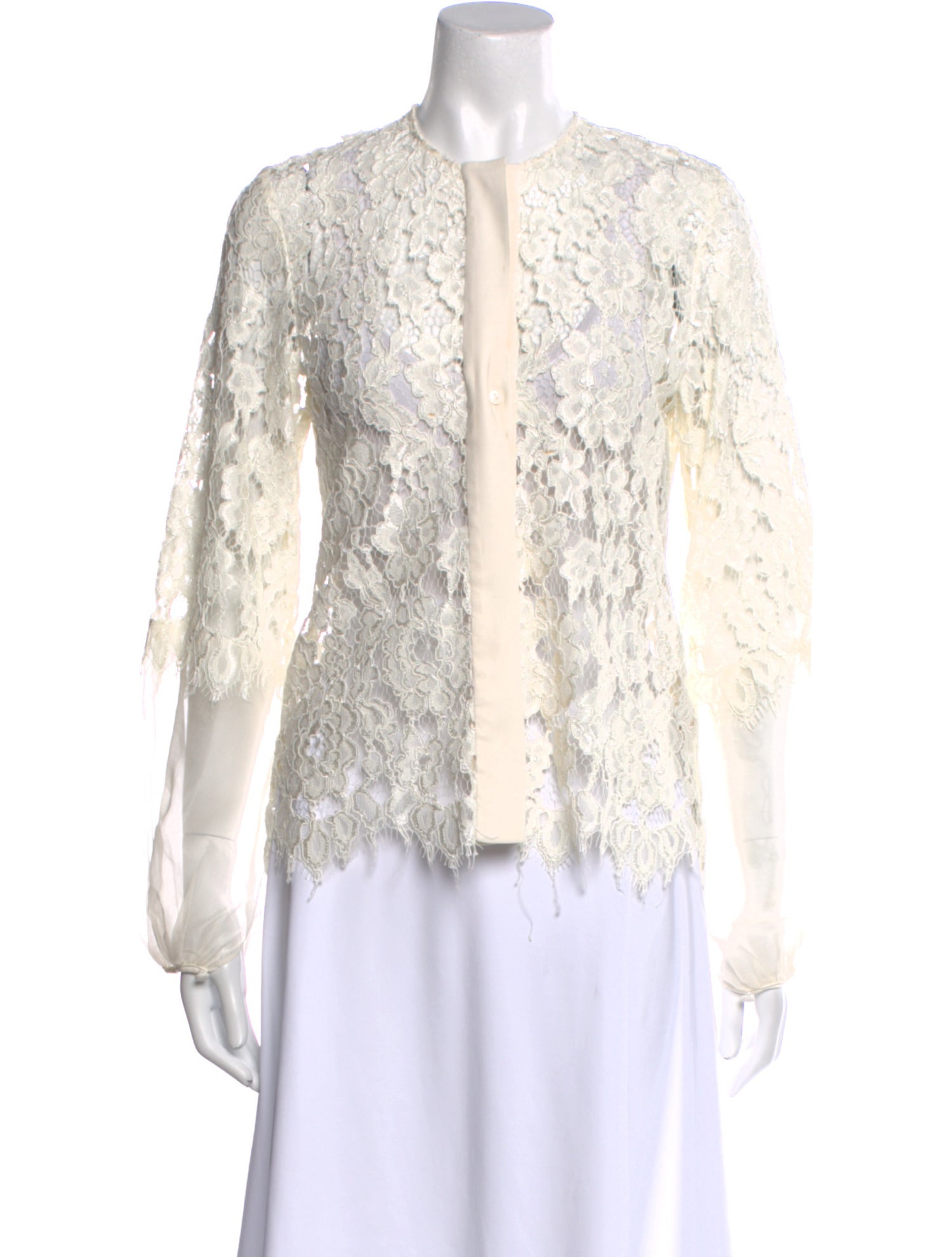 Alexis Lace Pattern Crew Neck Blouse