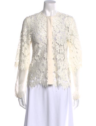 Alexis Lace Pattern Crew Neck Blouse