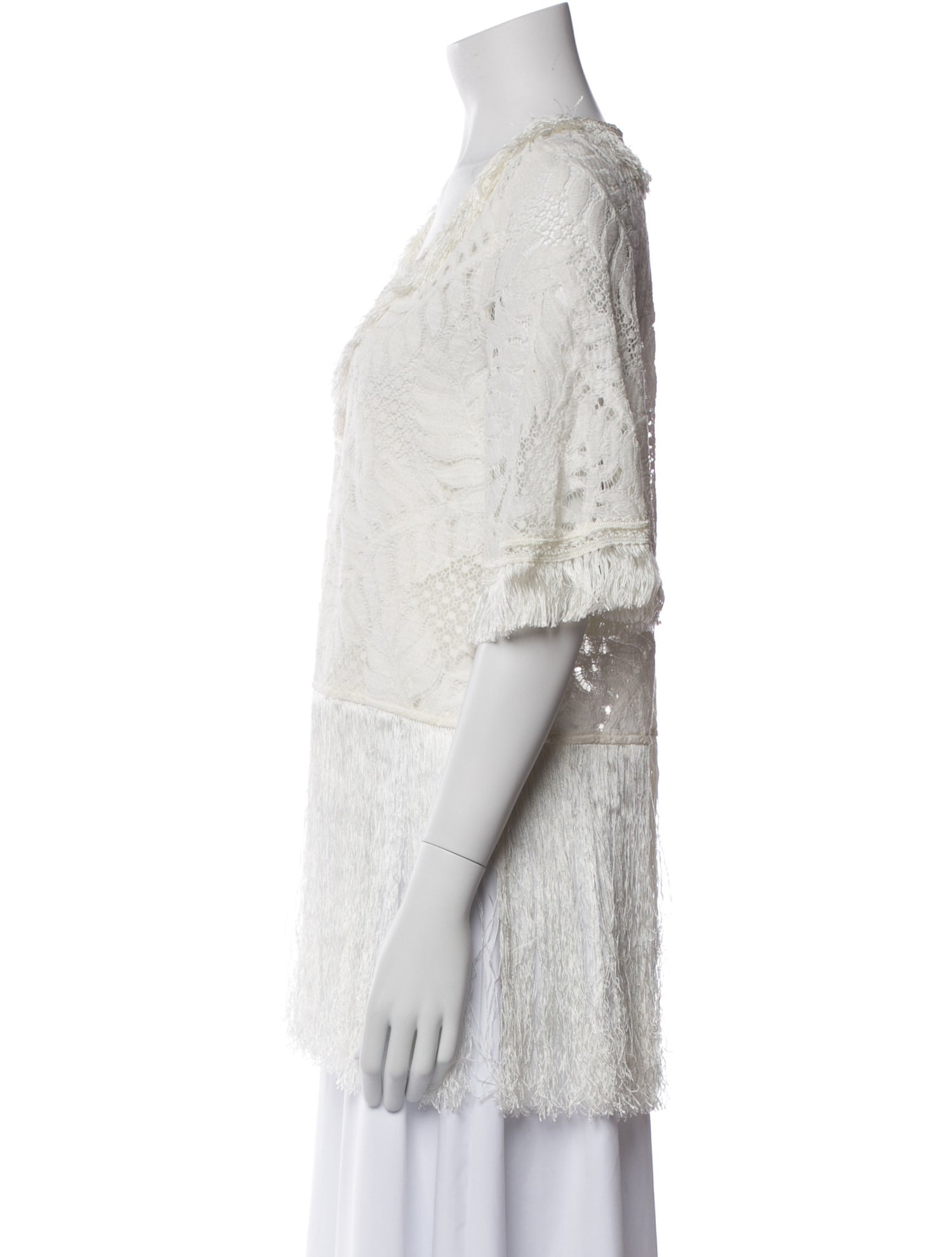 Alexis Lace Pattern V-Neck Tunic