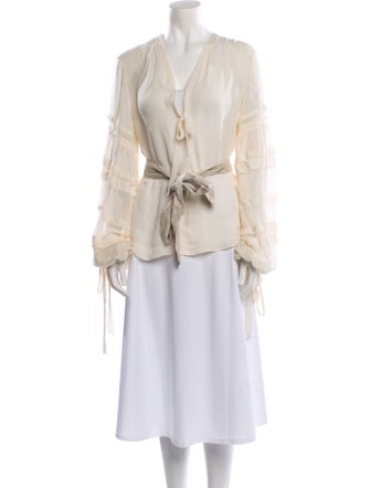 Alexis Silk V-Neck Blouse