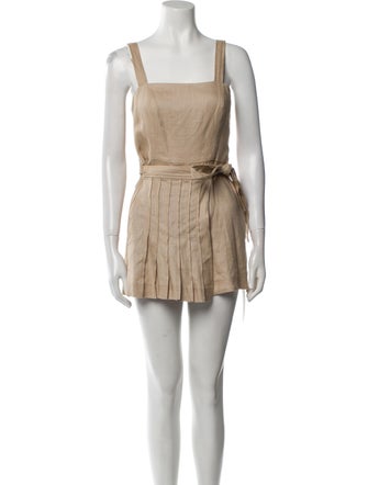 Alexis Linen Square Neckline Romper