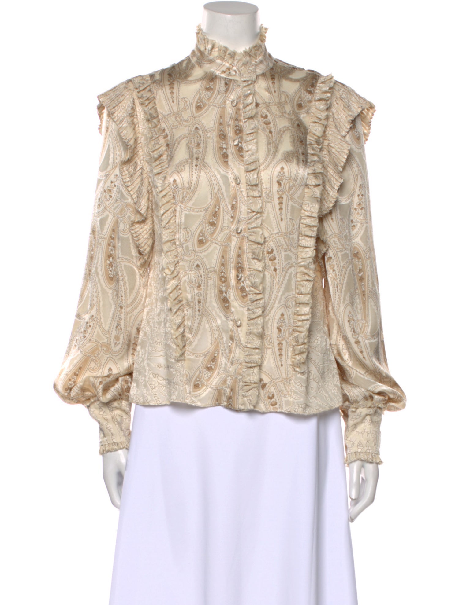 Alexis Paisley Print Mock Neck Blouse w/ Tags