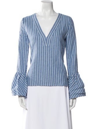 Alexis Linen Striped Blouse
