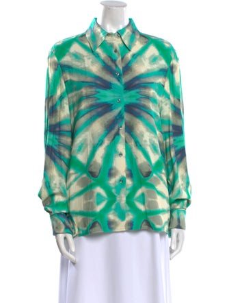 Alexis Printed Long Sleeve Button-Up Top