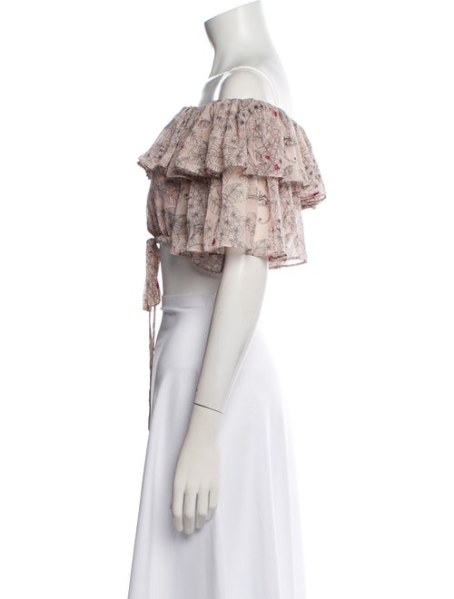 Alexis Floral Print Off-The-Shoulder Crop Top