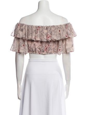 Alexis Floral Print Off-The-Shoulder Crop Top