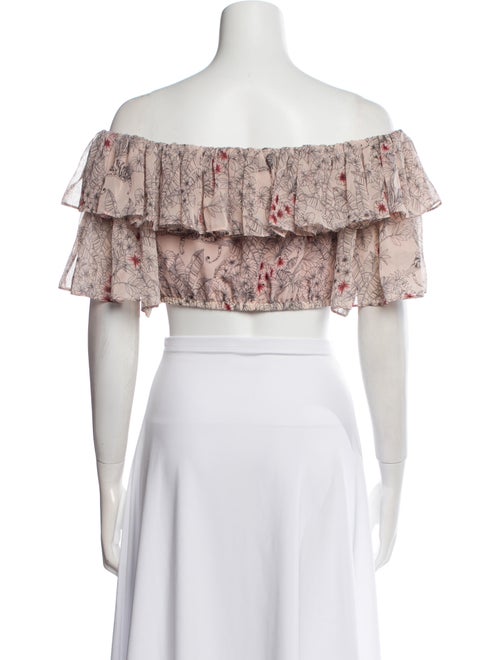 Alexis Floral Print Off-The-Shoulder Crop Top