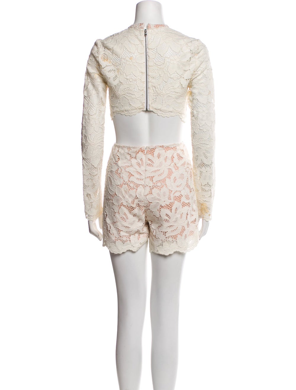 Alexis Romper Neutrals Lace Pattern Long Sleeve - image 3