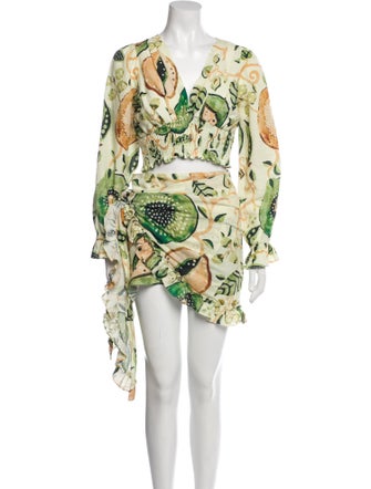 Alexis Linen Printed Skirt Set