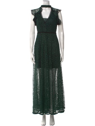 Alexis Lace Pattern Long Dress