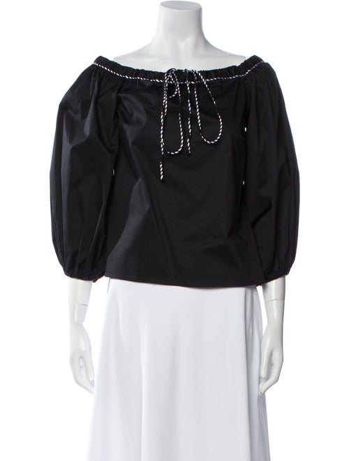 Alexis Off-The-Shoulder Three-Quarter Sleeve Crop Top