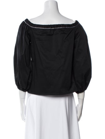 Alexis Off-The-Shoulder Three-Quarter Sleeve Crop Top