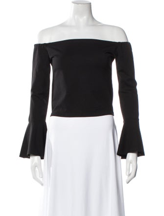 Alexis Off-The-Shoulder Three-Quarter Sleeve Crop Top