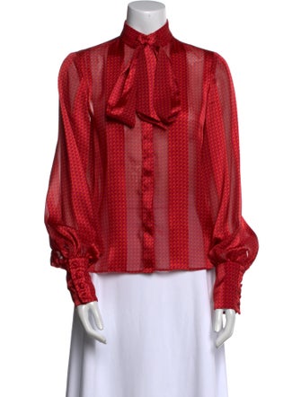 Alexis Printed Mock Neck Blouse