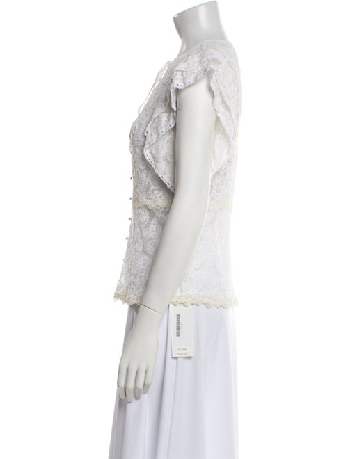 Alexis Lace Pattern V-Neck Blouse