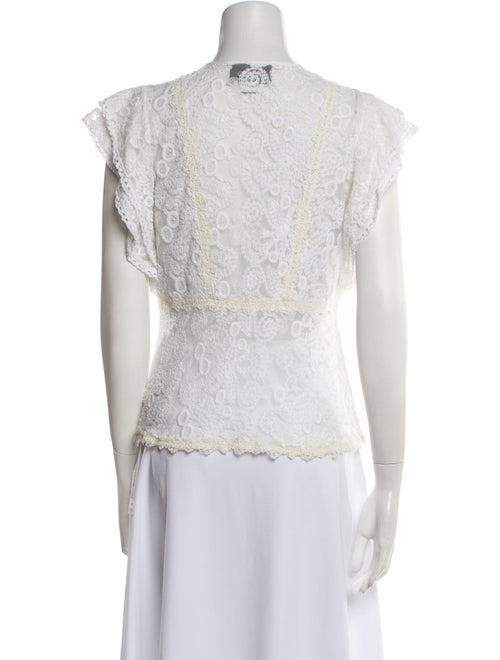 Alexis Lace Pattern V-Neck Blouse