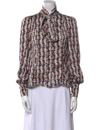 Alexis Printed Mock Neck Blouse