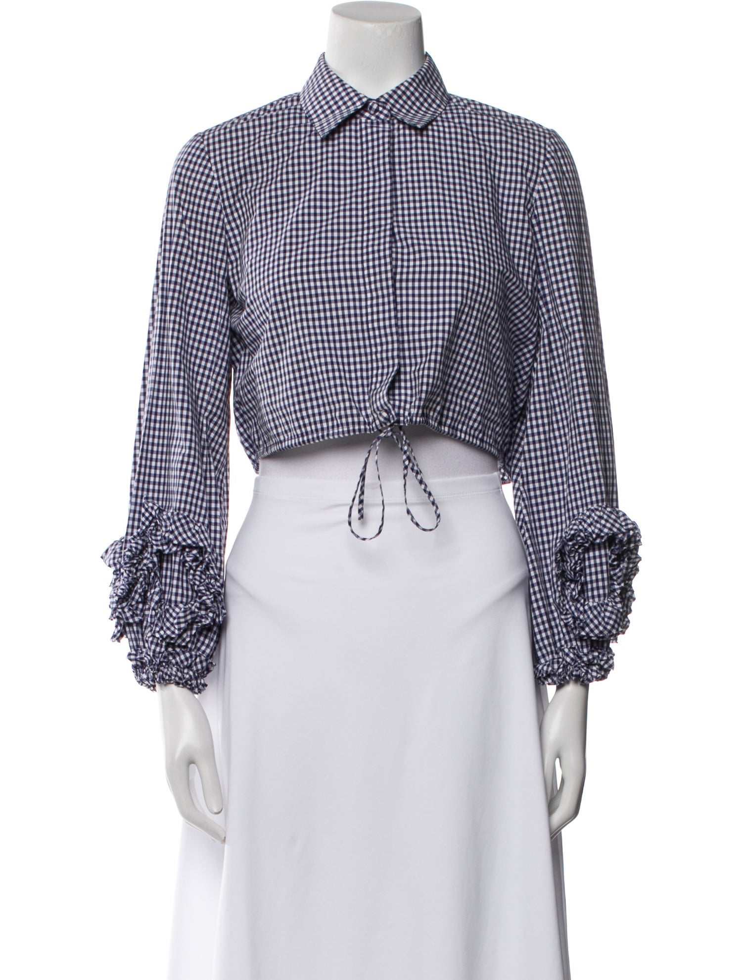 Alexis Plaid Print Long Sleeve Crop Top