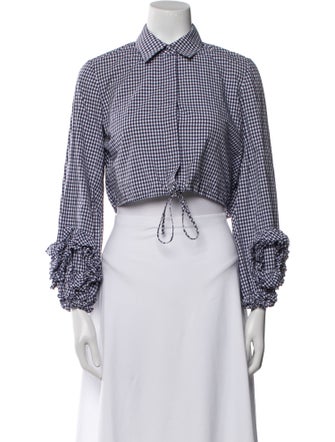 Alexis Plaid Print Long Sleeve Crop Top