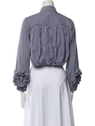 Alexis Plaid Print Long Sleeve Crop Top