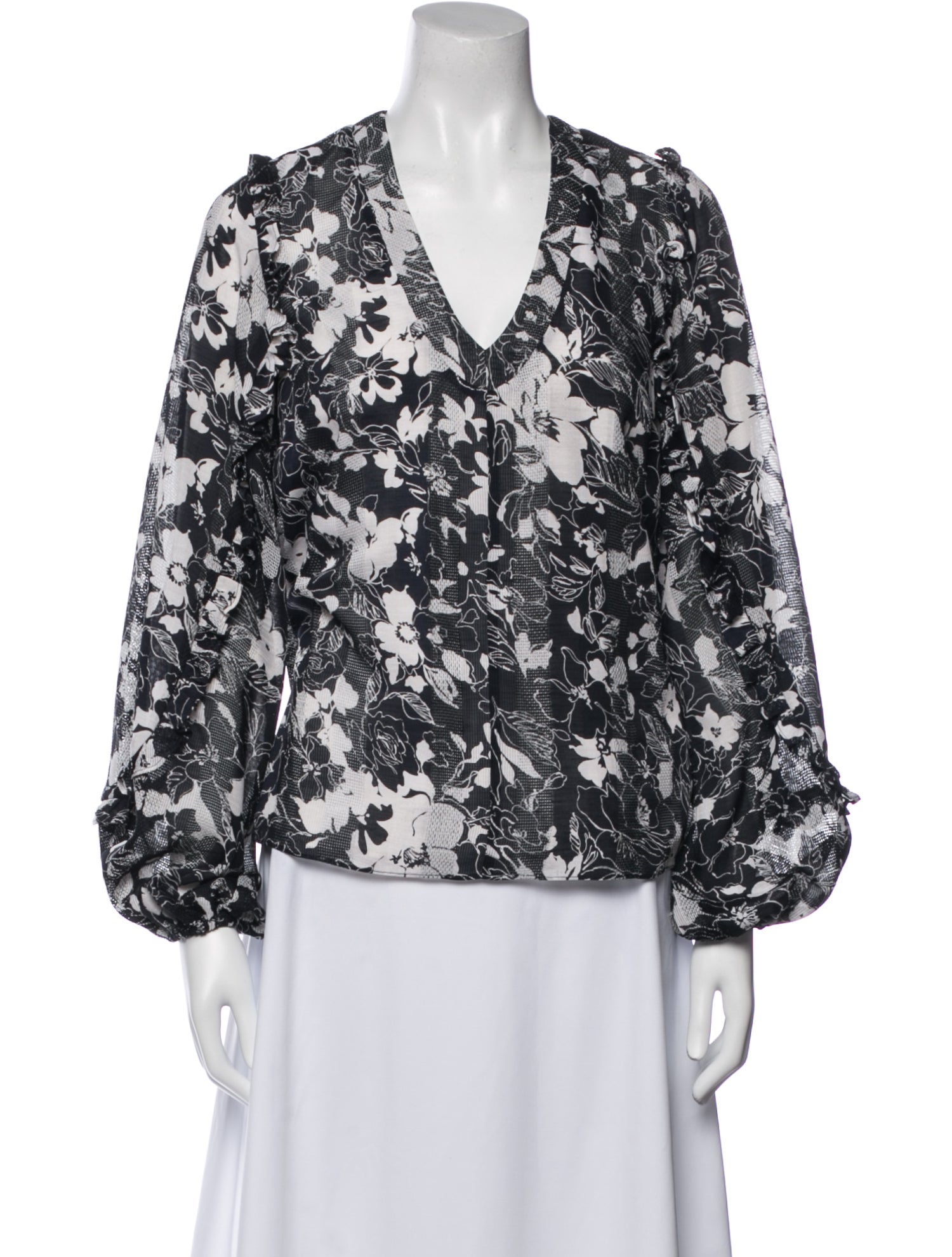 Alexis Floral Print V-Neck Blouse