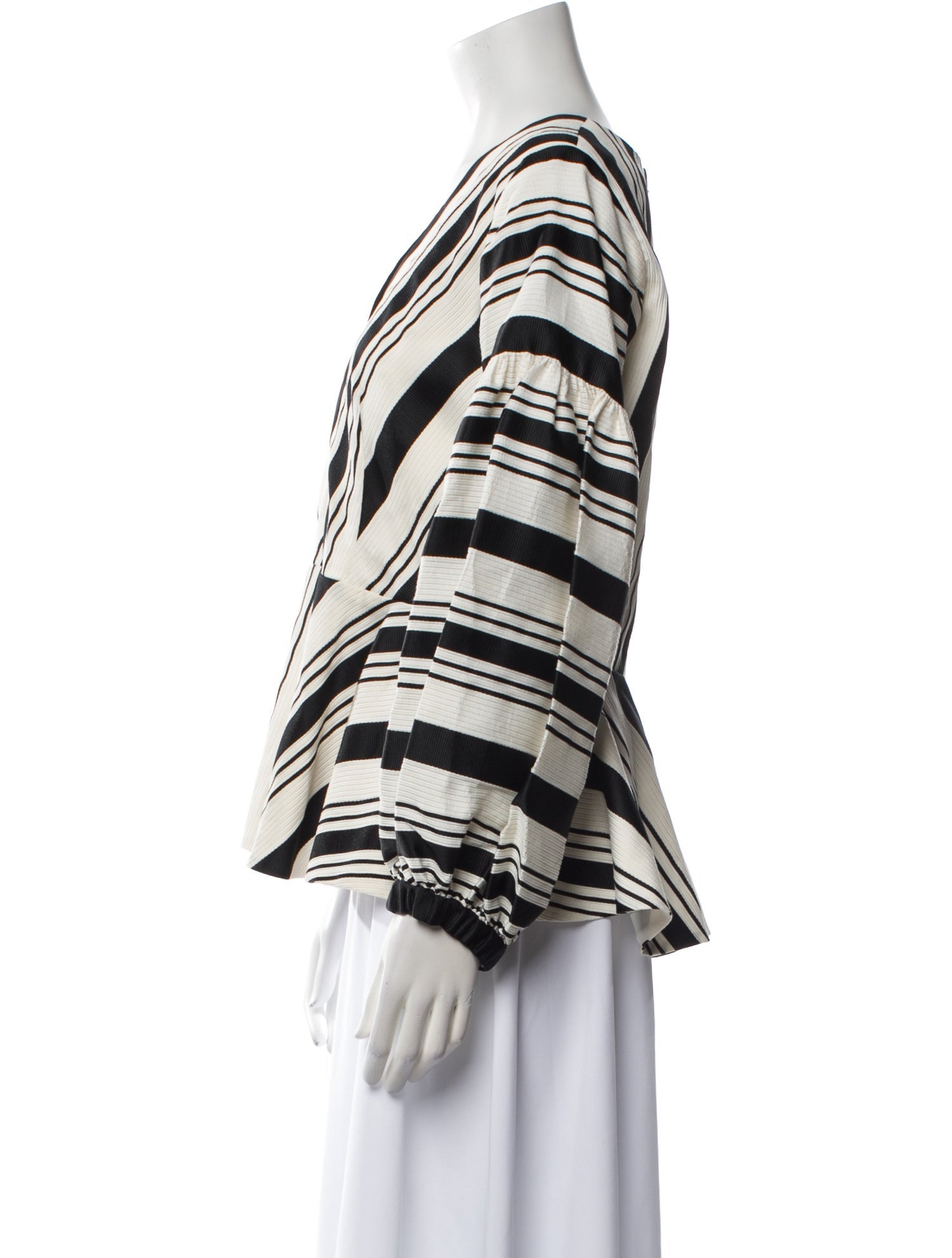 Alexis Striped V-Neck Blouse