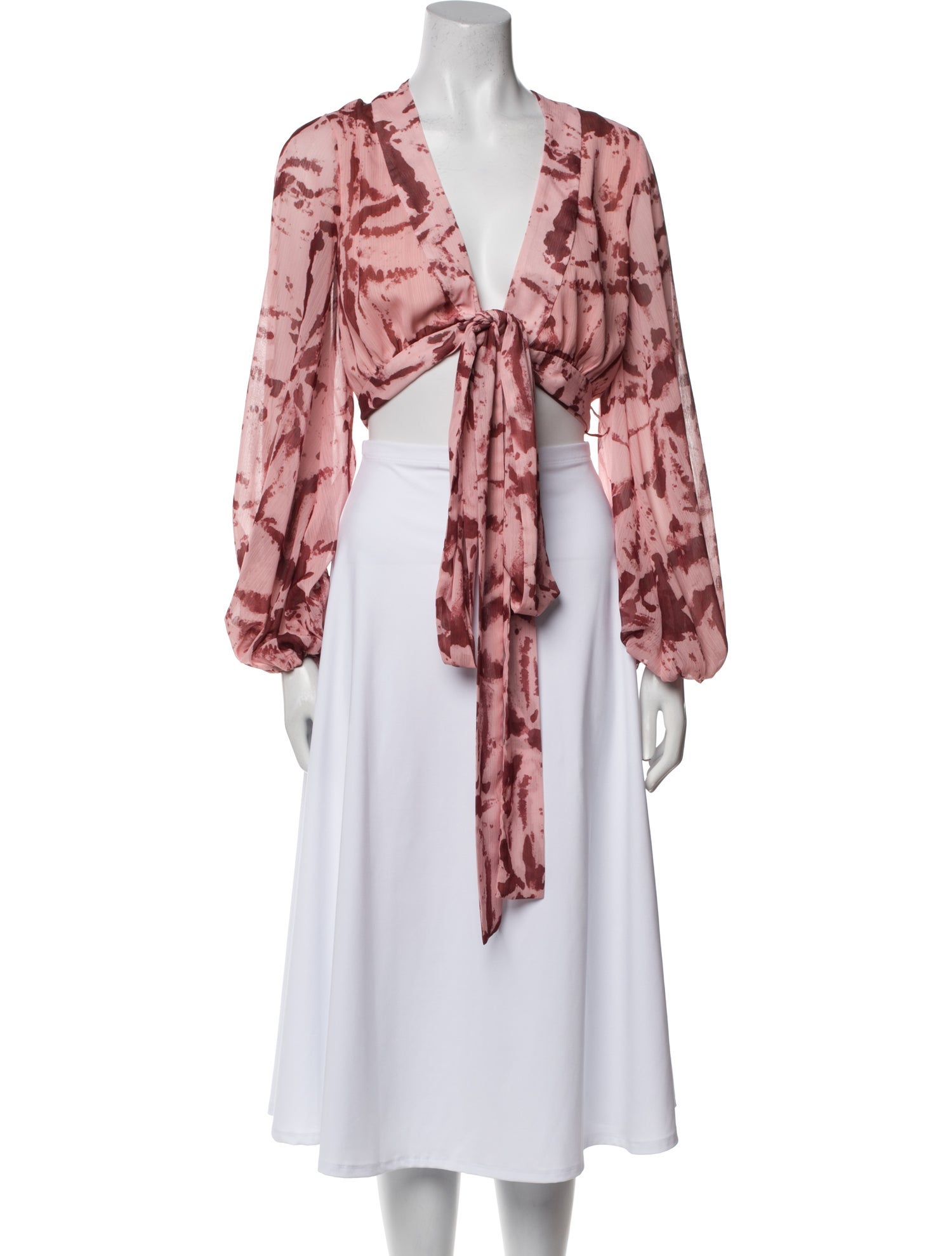 Alexis Printed V-Neck Crop Top