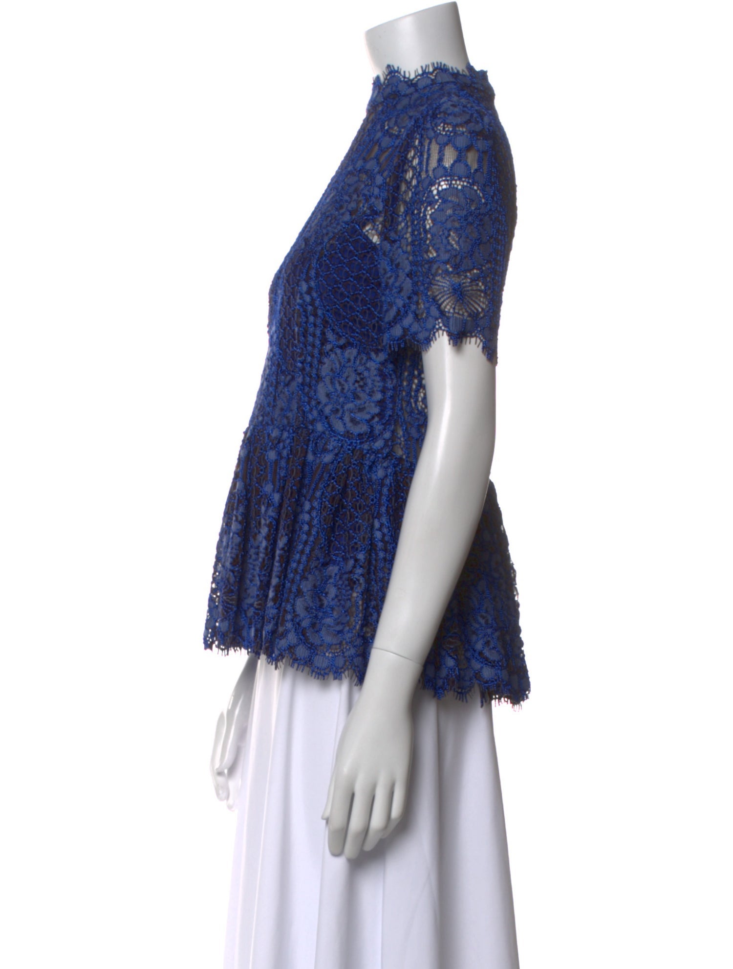 Alexis Lace Pattern Mock Neck Blouse w/ Tags