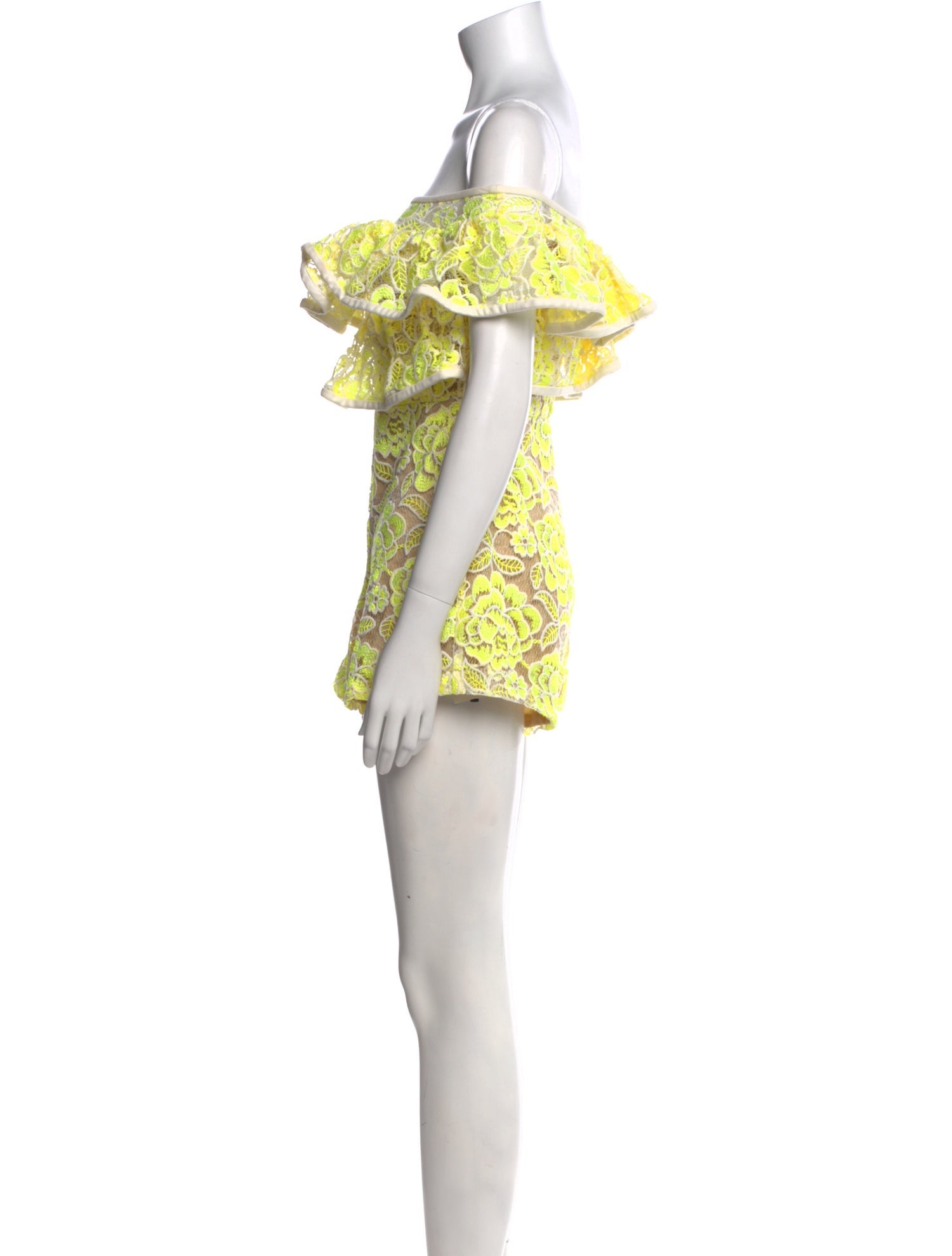 Alexis Lace Pattern Off-The-Shoulder Romper