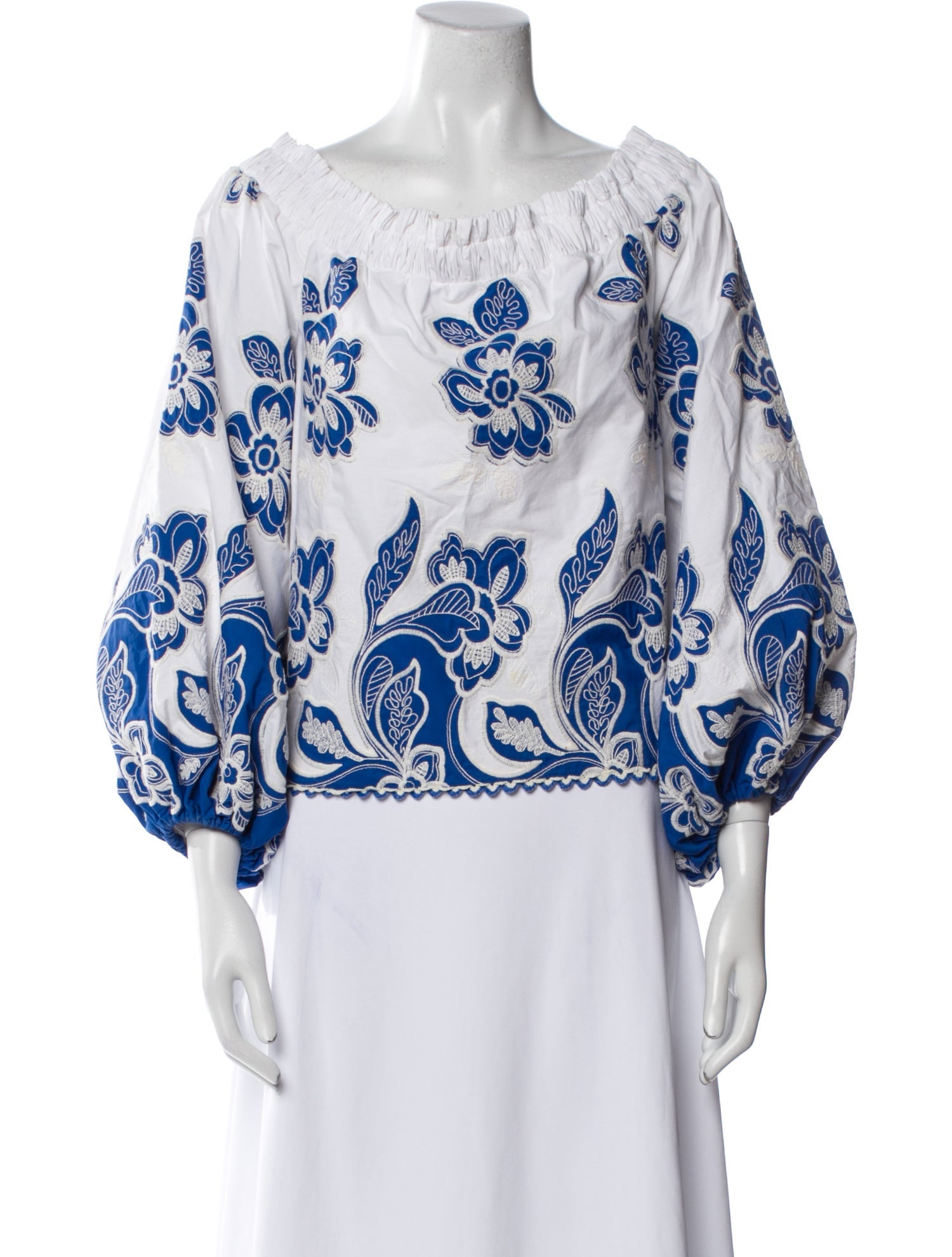Alexis Printed Bateau Neckline Blouse