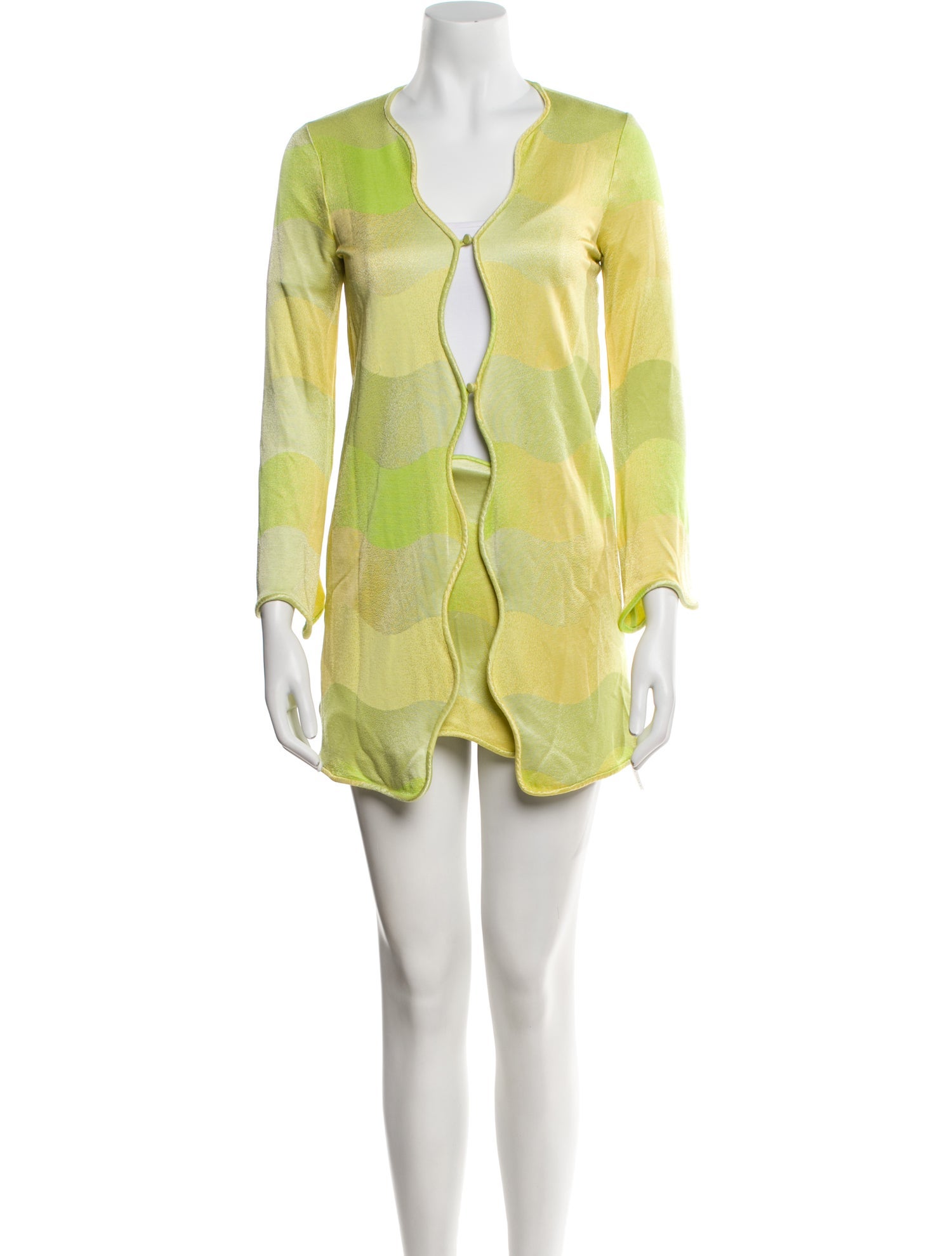 Alexis Striped Scalloped Accent Skirt Set