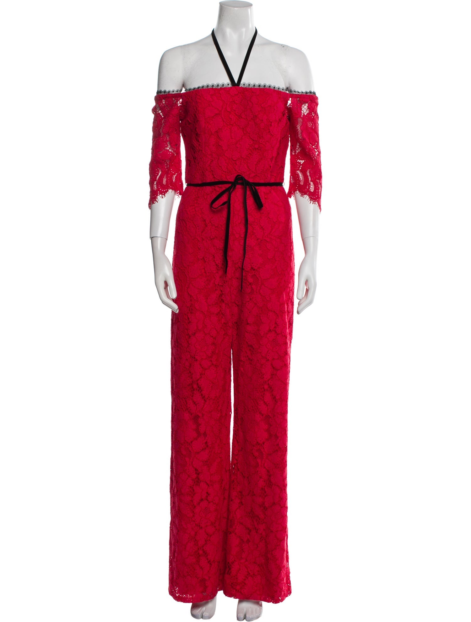 Alexis Lace Pattern Halterneck Jumpsuit