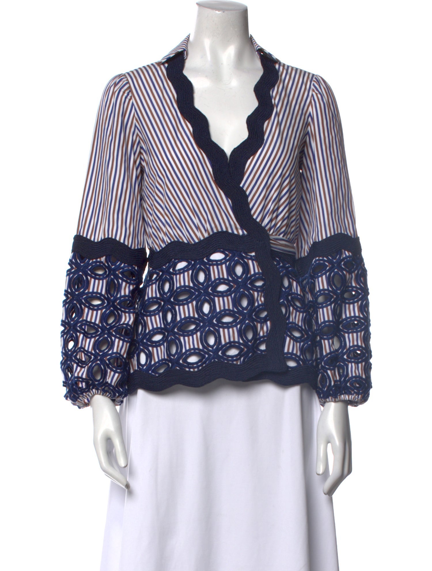 Alexis Striped V-Neck Blouse