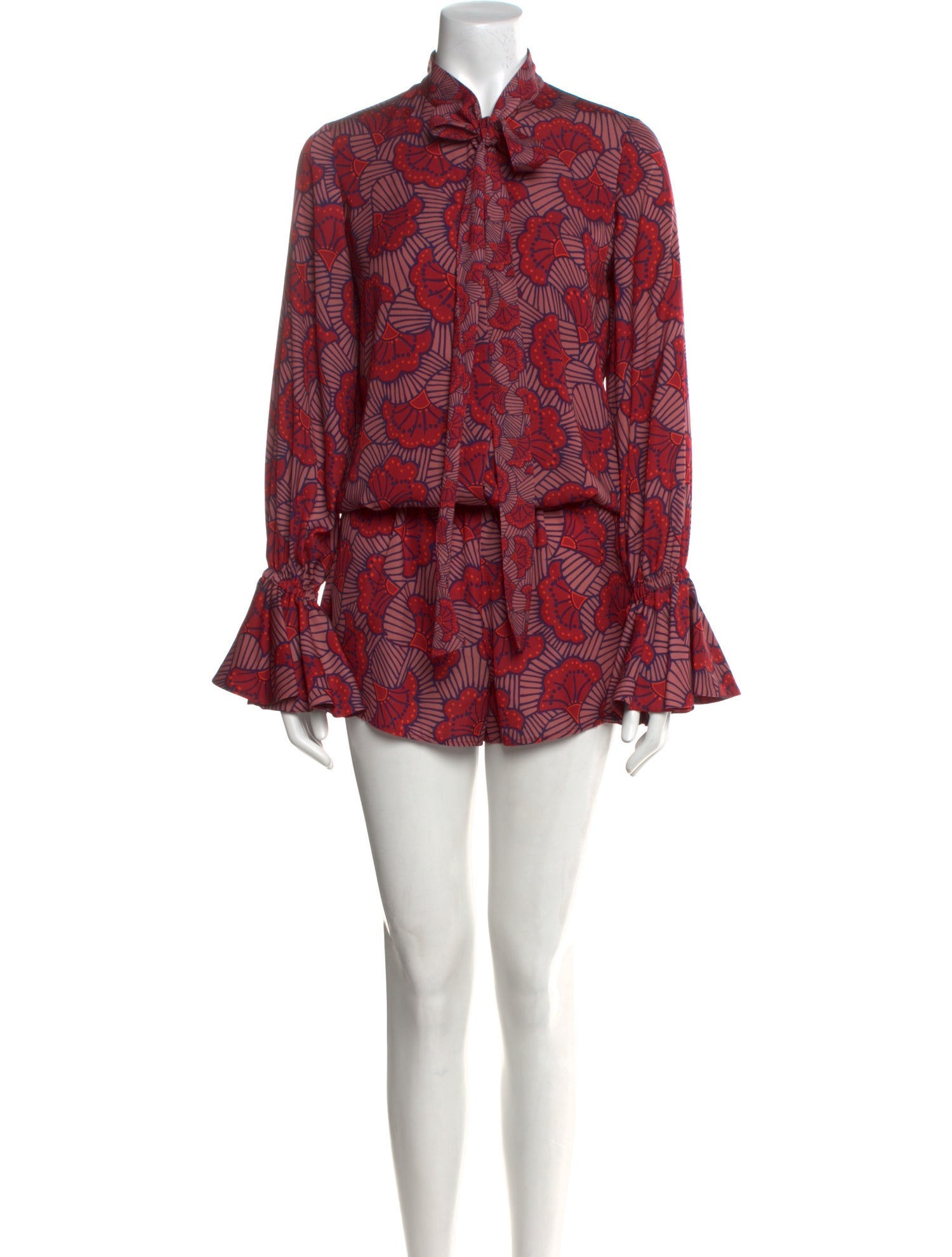 Alexis Printed Tie Neck Romper