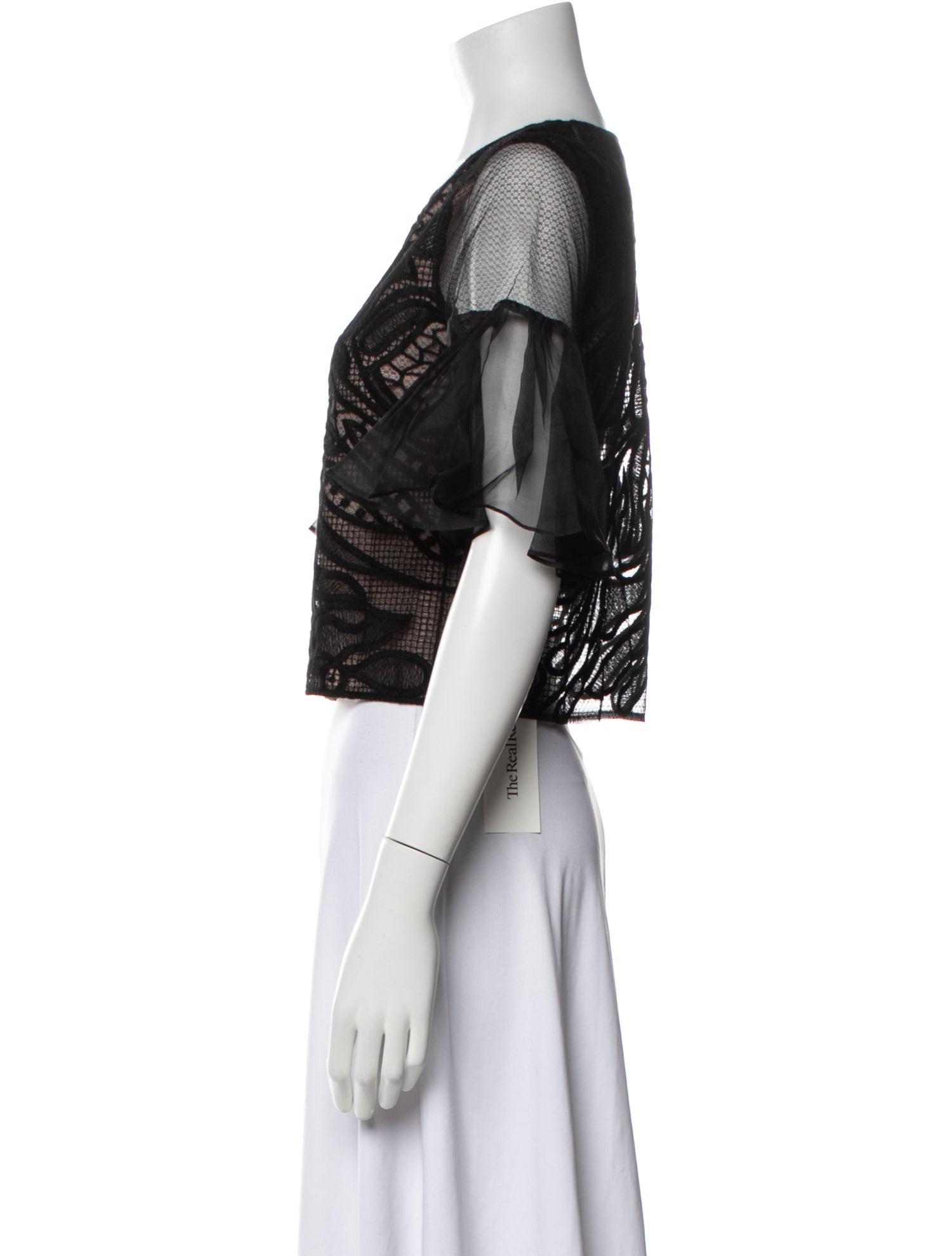 Alexis Bateau Neckline Short Sleeve Crop Top