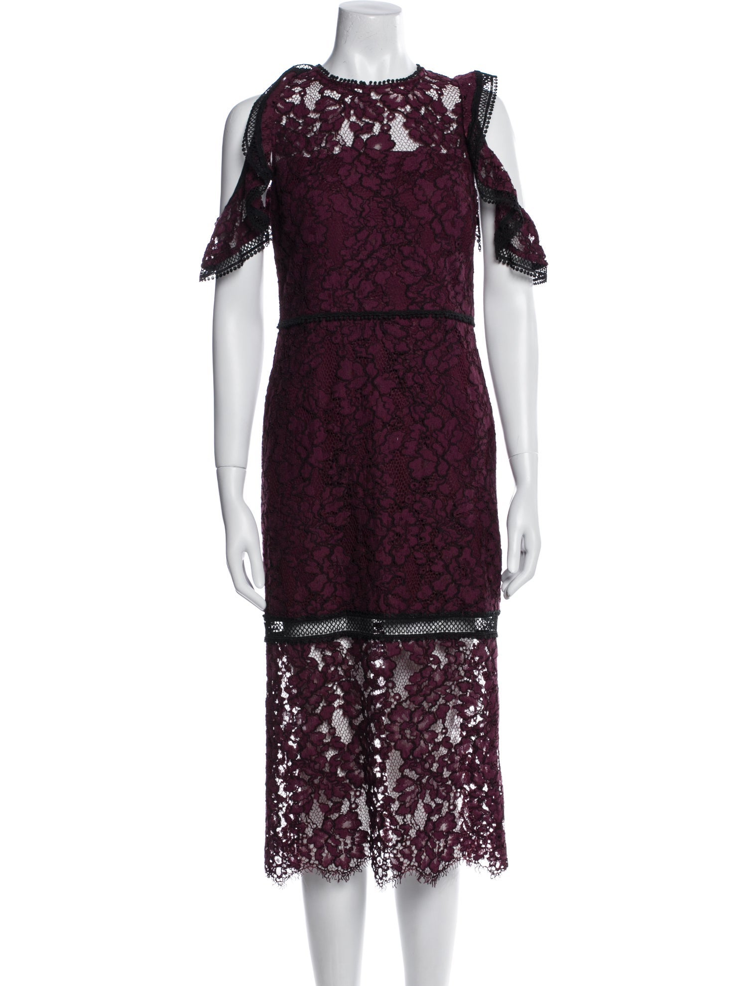 Alexis Lace Pattern Midi Length Dress