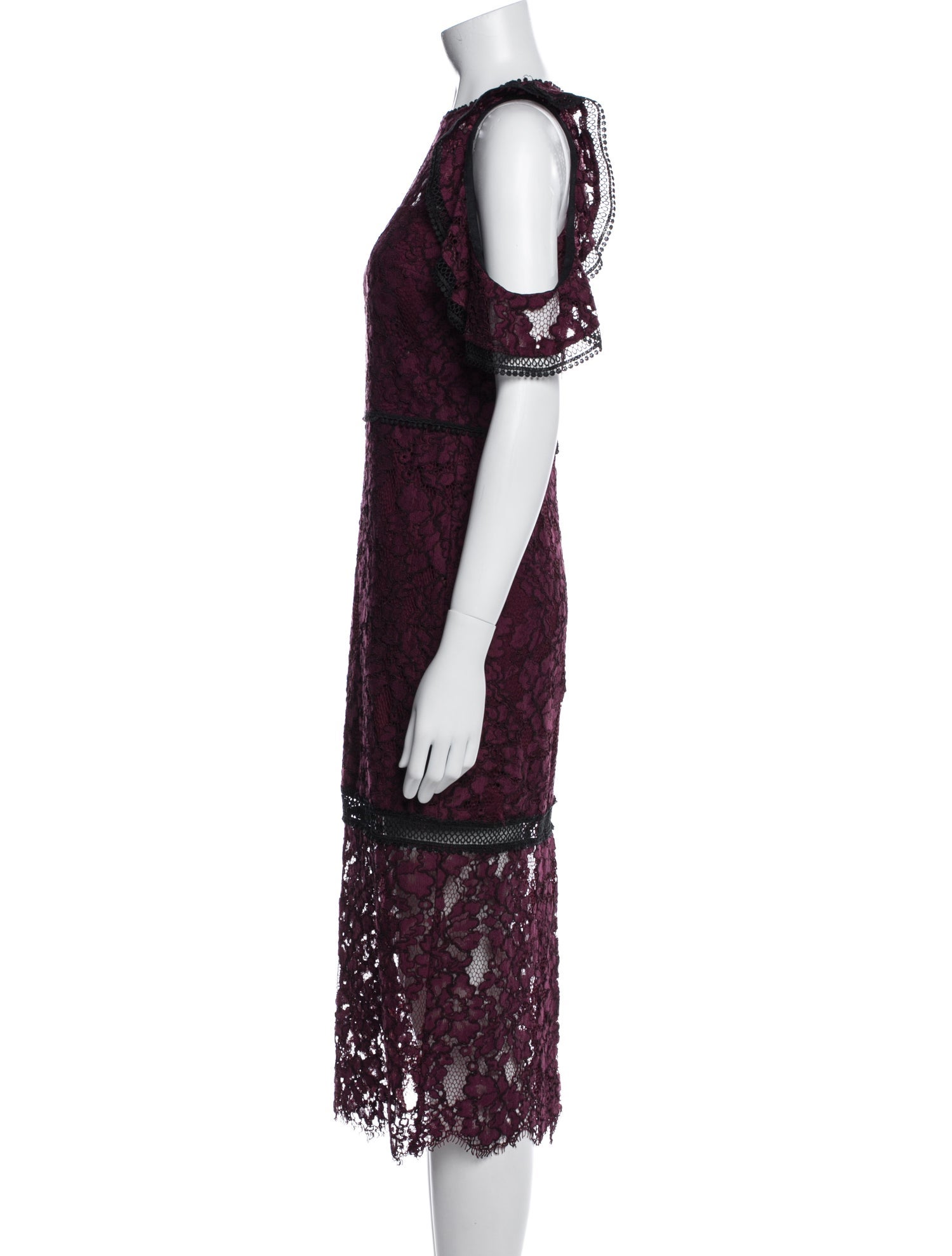 Alexis Lace Pattern Midi Length Dress